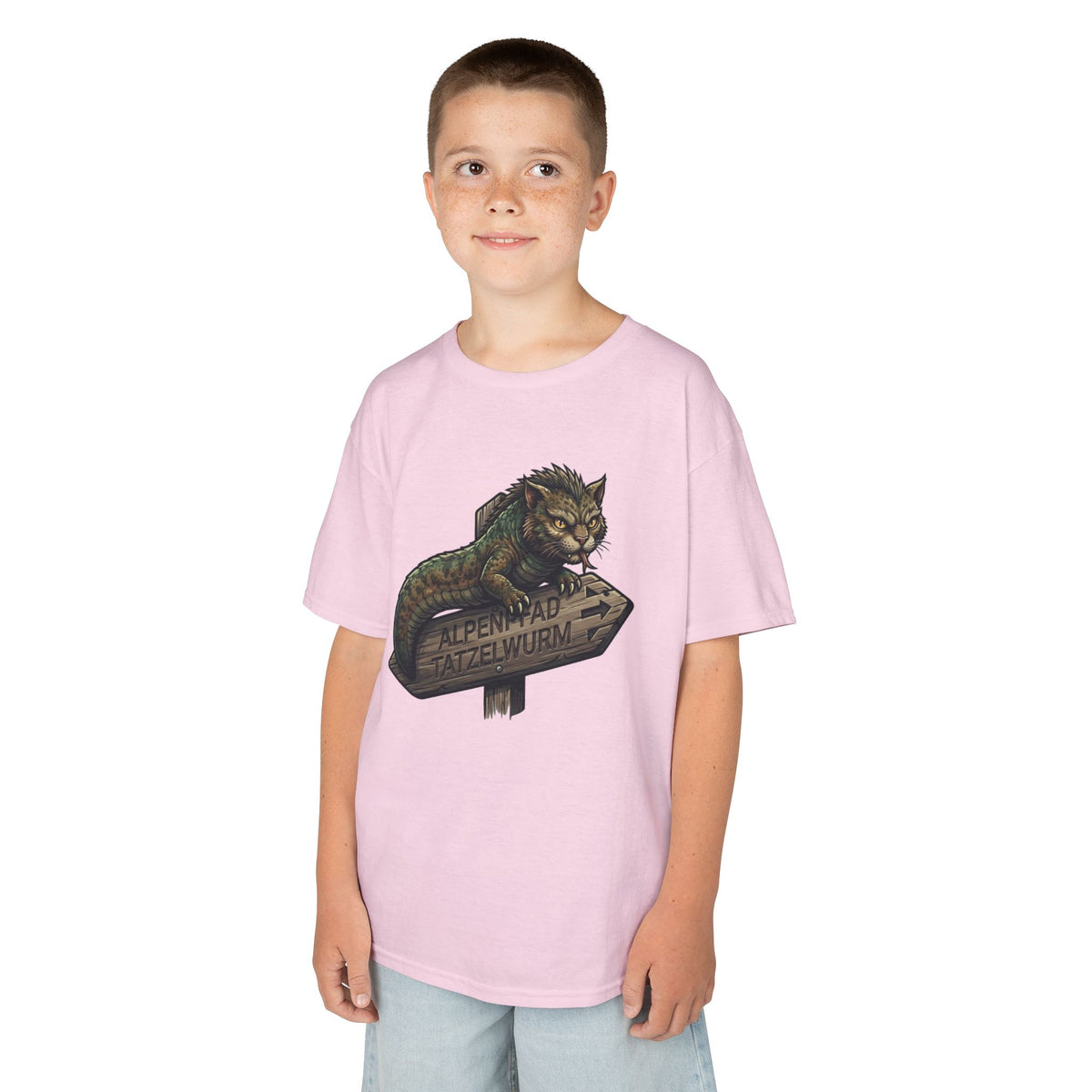 Color: Light Pink | Tatzelwurm (Alpine Europe) Kids Tee