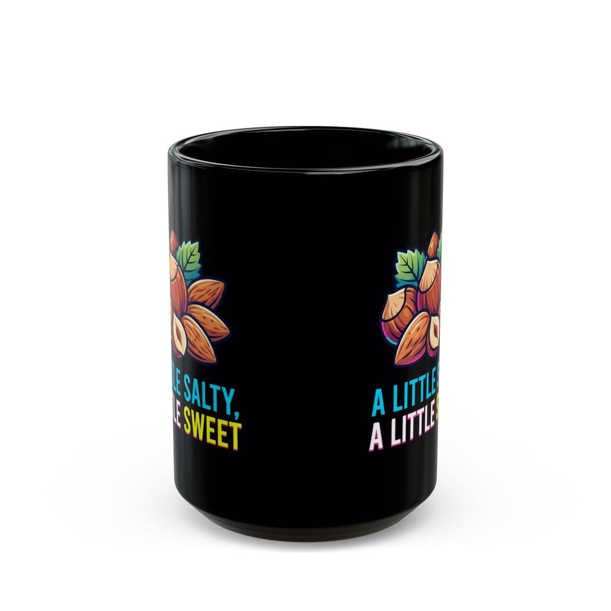 "A Little Salty, A Little Sweet" Black Ceramic Mug