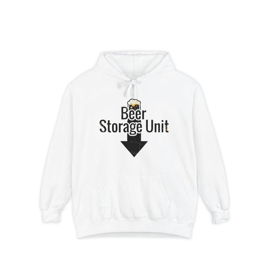 Color: White | Beer Storage Unit – Premium Dad Bod | Garment-Dyed Hoodie — AttitudeShirts