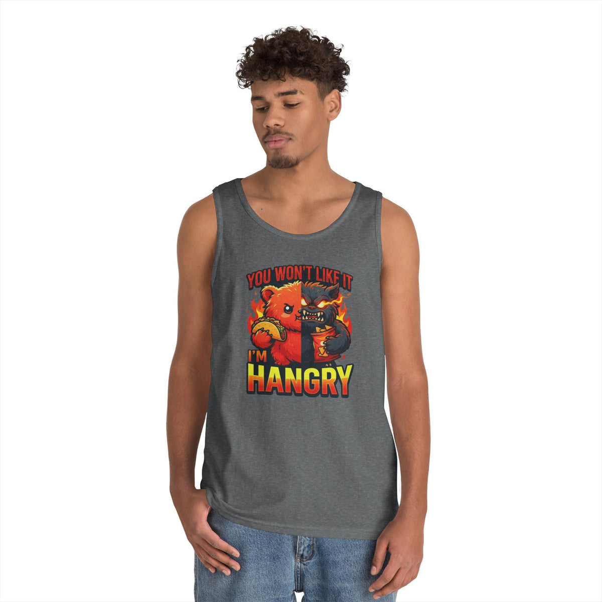 Color: Graphite Heather | You Won't Like It I'm Hangry Tank Top