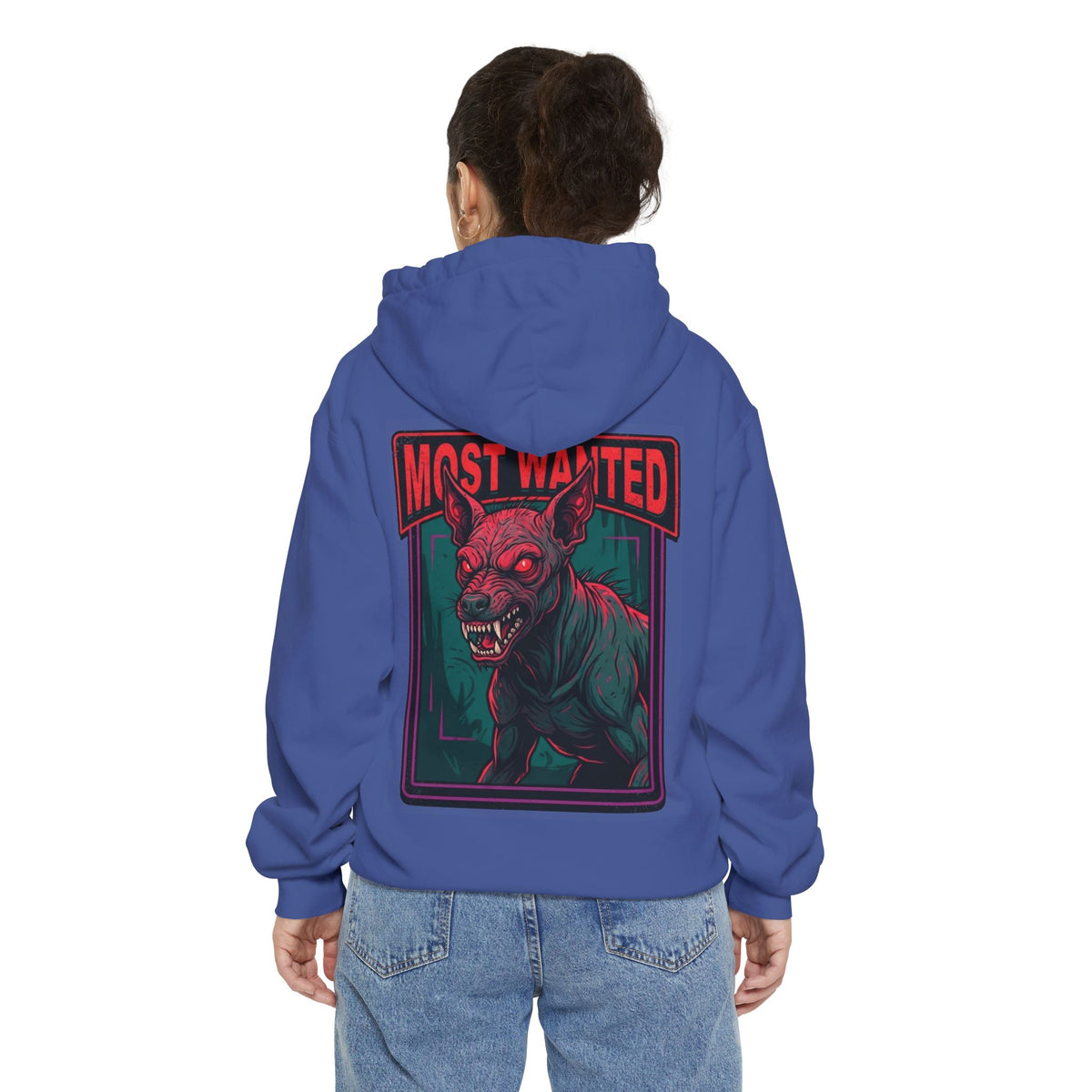 Color: Flo Blue | Chupacabra (Puerto Rico-Latin America) Garment-Dyed Hoodie