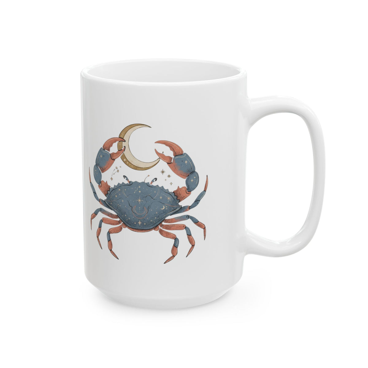 "Cancer The Moon Child Crab" White Ceramic Mug