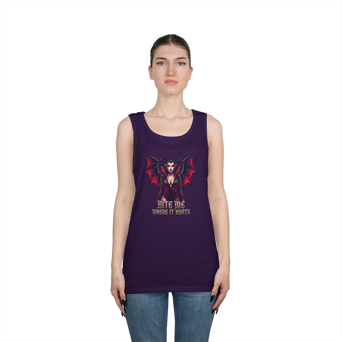 Color: Purple | Bite Me Where It Hurts Tank Top