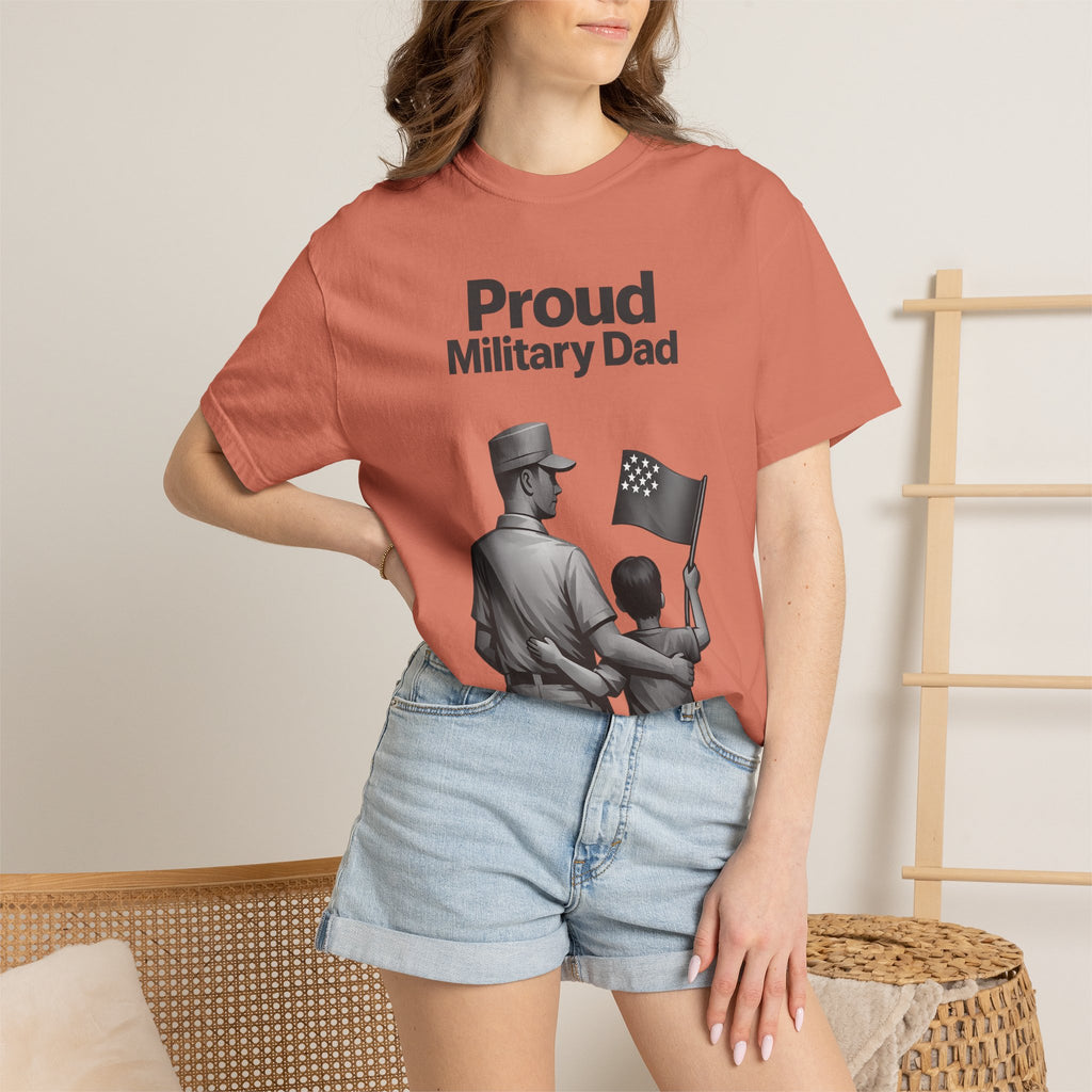 "Proud Military Dad" Unisex Garment-Dyed T-shirt