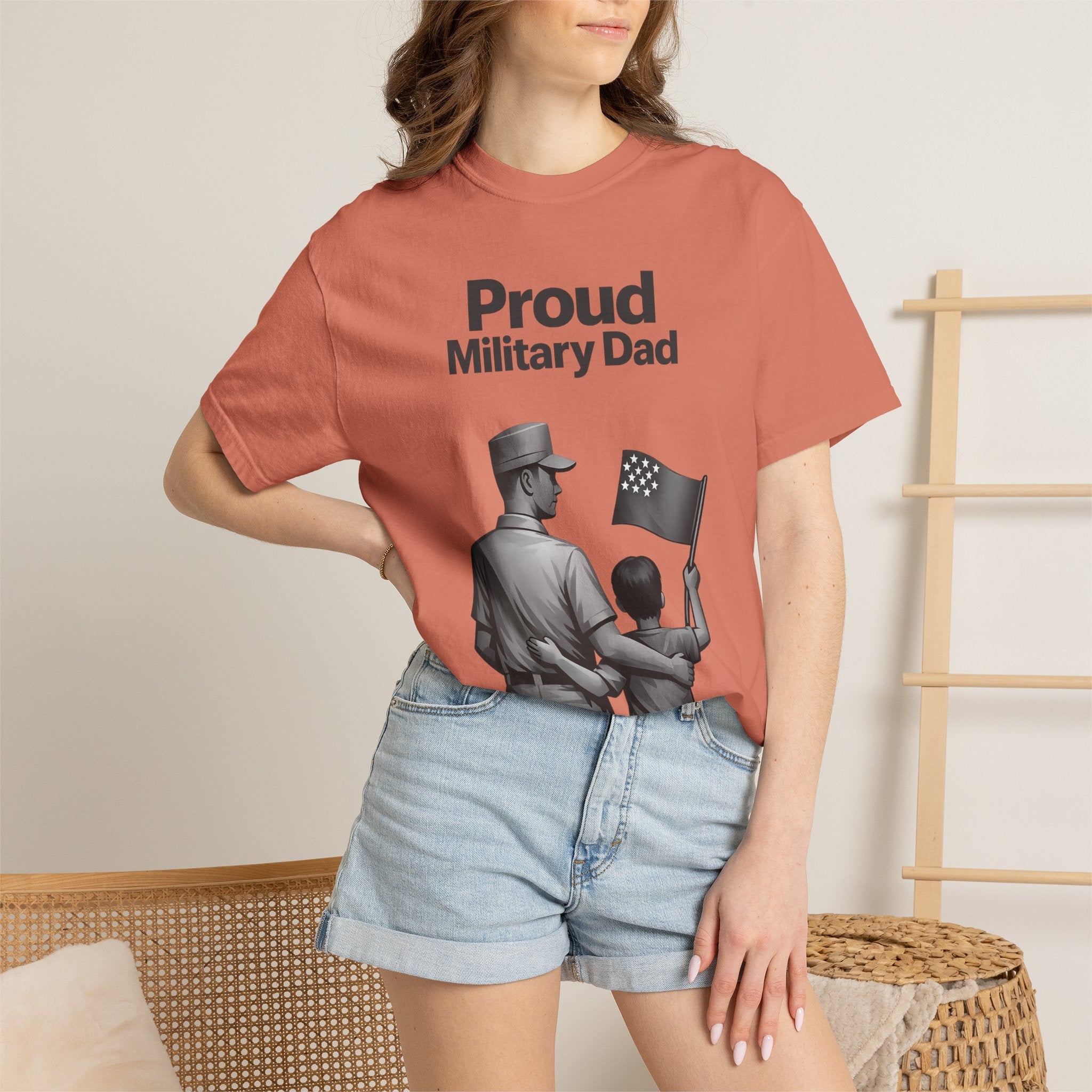 "Proud Military Dad" Unisex Garment-Dyed T-shirt