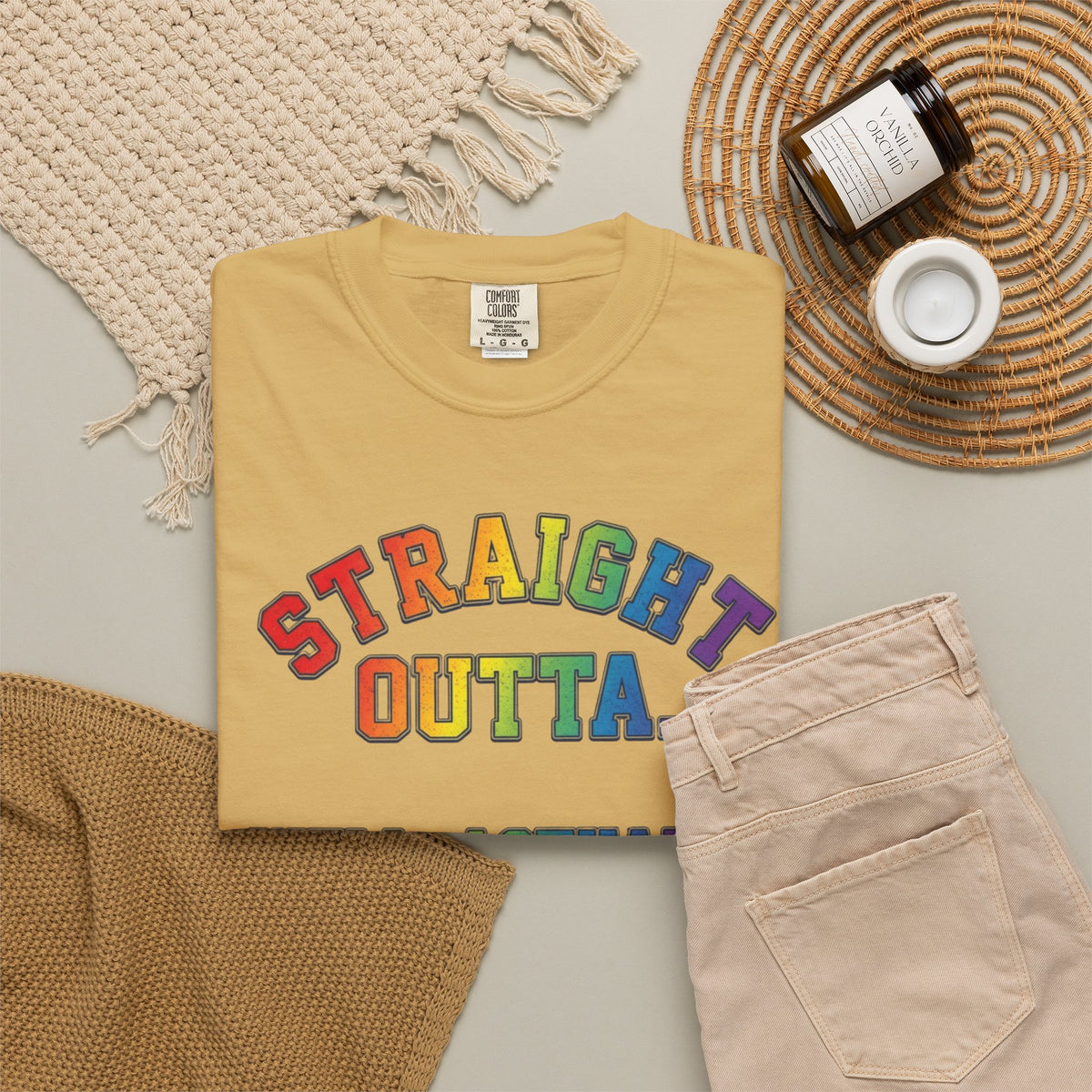 Straight Outta Not Even Unisex Garment-Dyed Tee