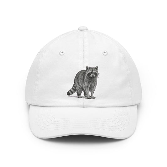 Color: White | Pencil Sketch Art Raccoon Dad Hat