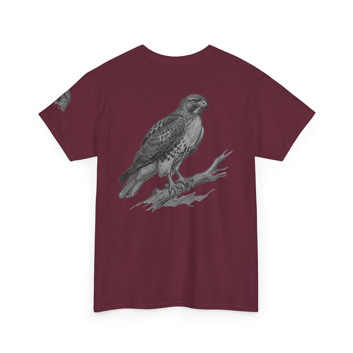 "Pencil Sketch Art Red-Tailed Hawk" Premium Graphic Tee