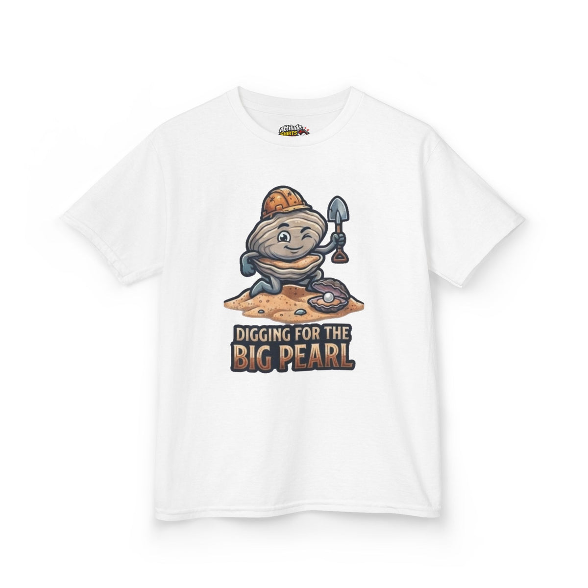 Color: White | Digging For The Big Pearl Kids Tee