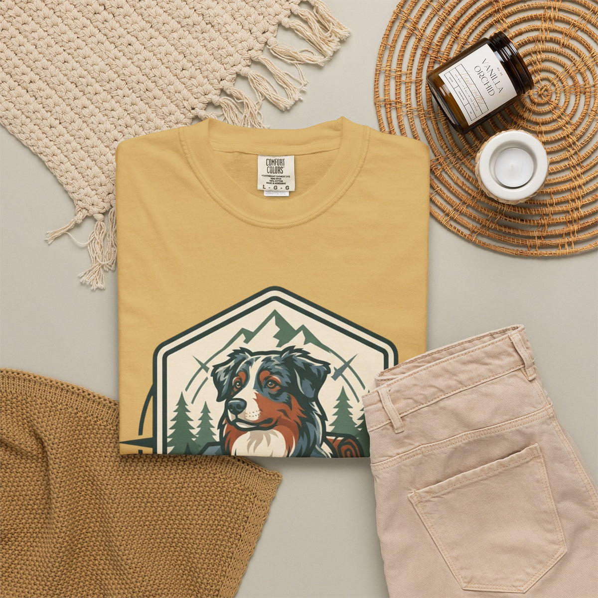 "Australian Sheperd" Unisex Garment-Dyed Tee