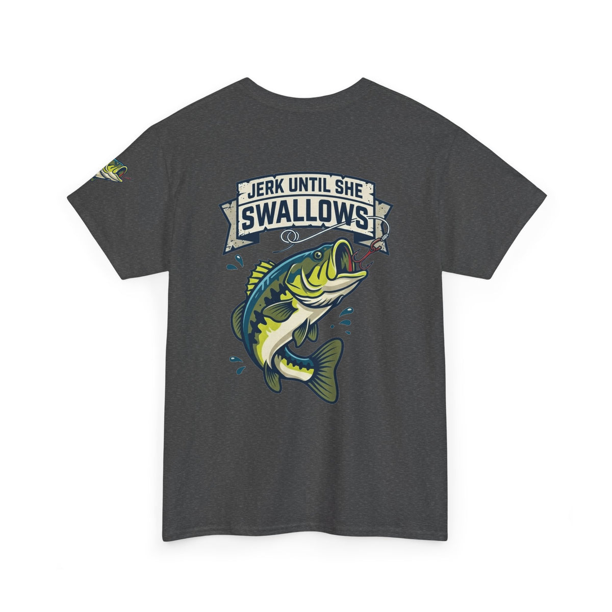 Color: Dark Heather | Jerk Until She Swallows Premium Graphic Tee