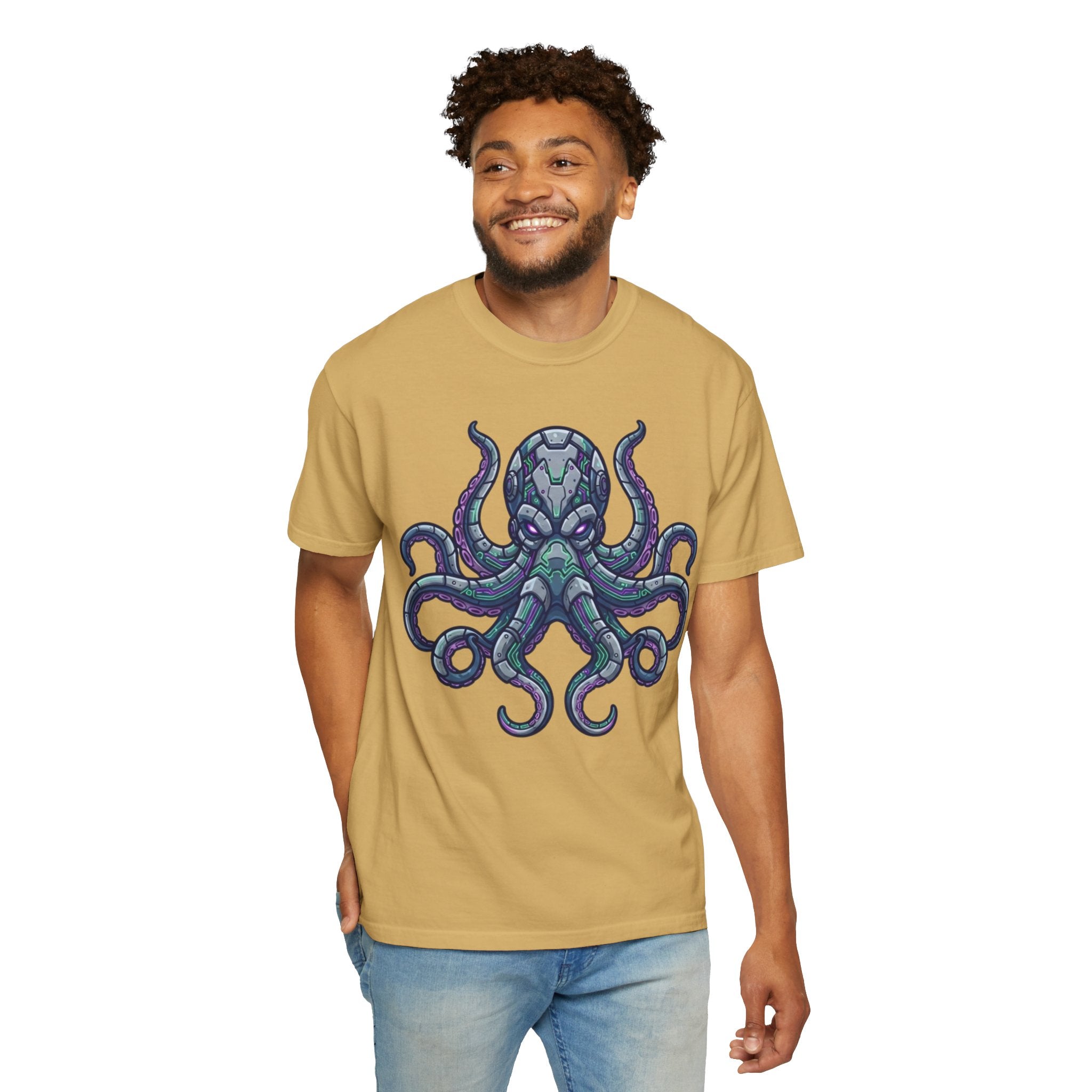 "Cyber Octopus" Unisex Garment-Dyed Tee