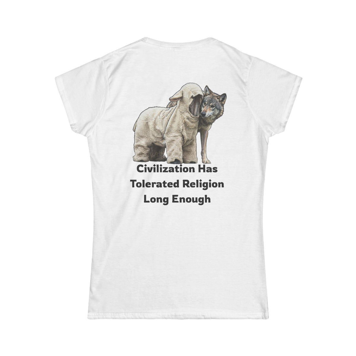 Color: White | Civilization Tolerated Religion Women's Tee