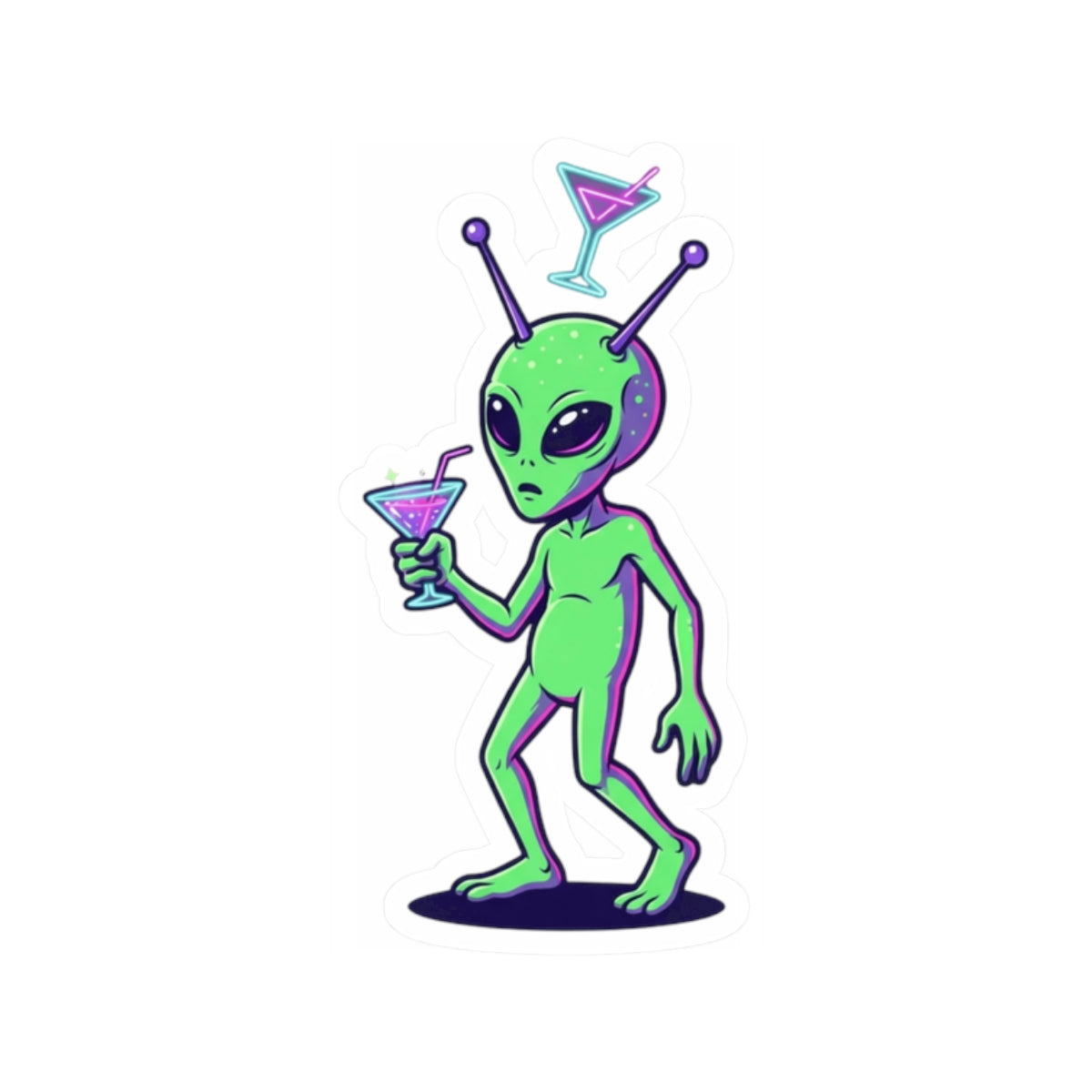 "Drunk Alien" Sticker — Main