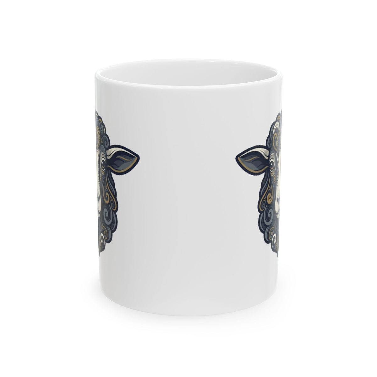 "Barnyard Sheep" White Ceramic Mug — Graphic