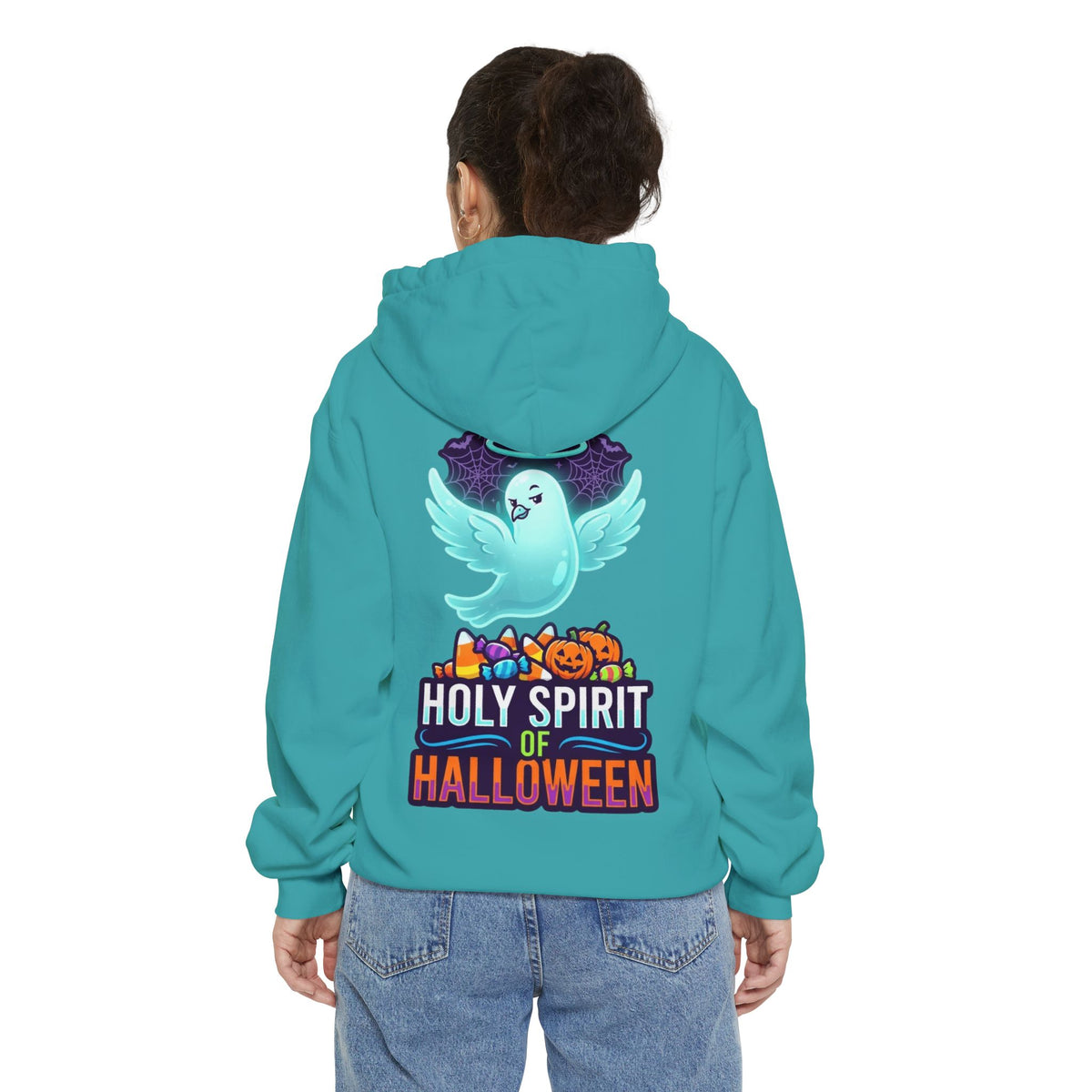 Color: Seafoam | Holy Spirit of Halloween Garment-Dyed Hoodie