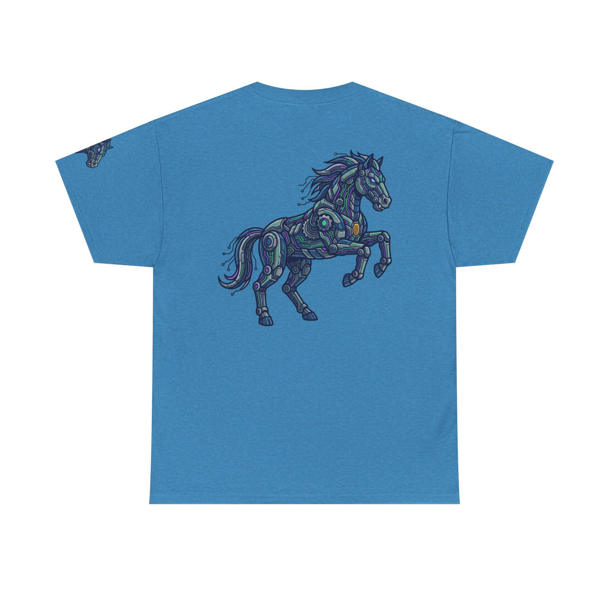 Color: Heather Sapphire | Cyber Mustang Premium Graphic Tee