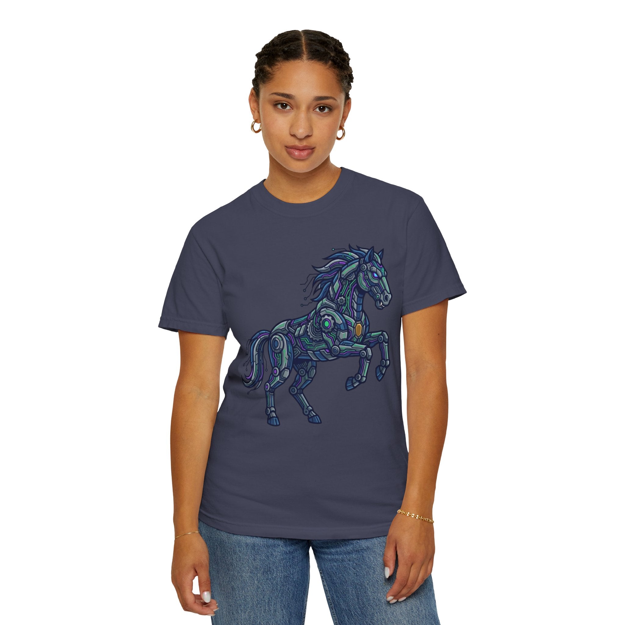 "Cyber Mustang" Unisex Garment-Dyed Tee