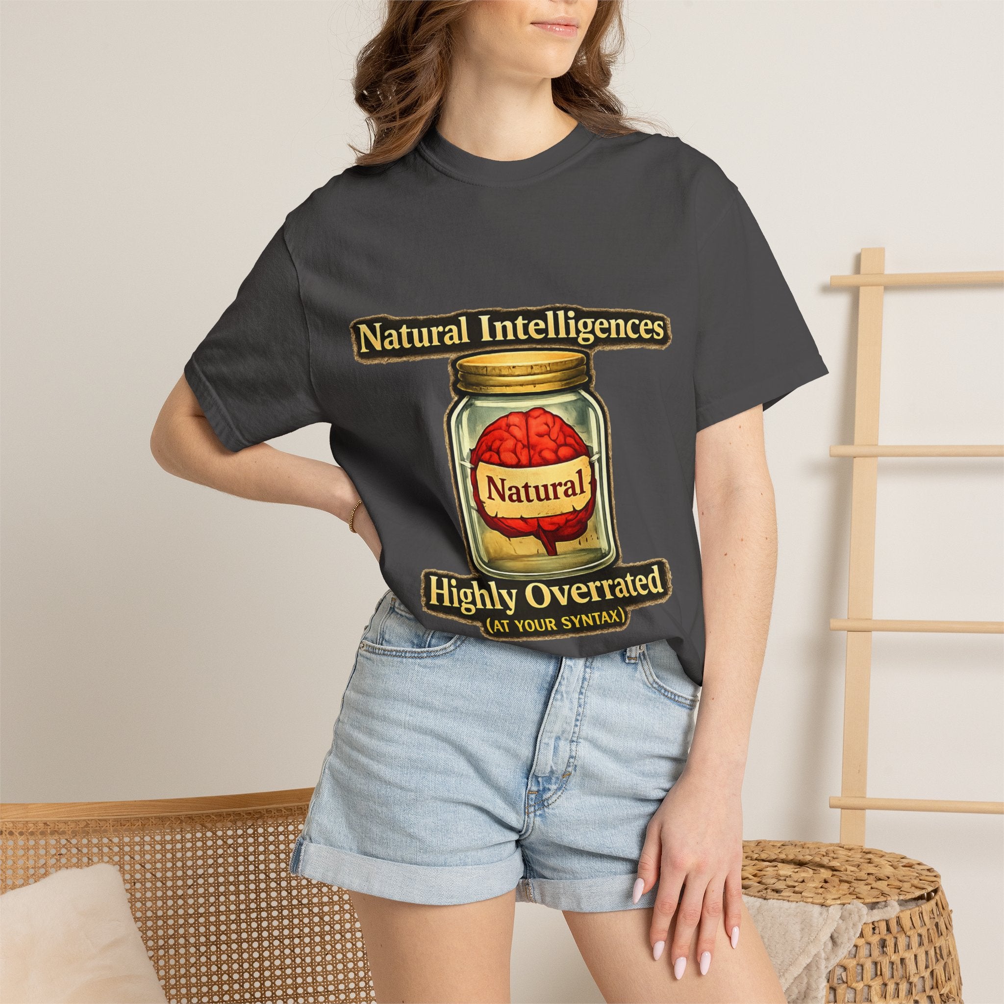 Still Running On Natural Intelligence | Garment-Dyed Tee — AttitudeShirts