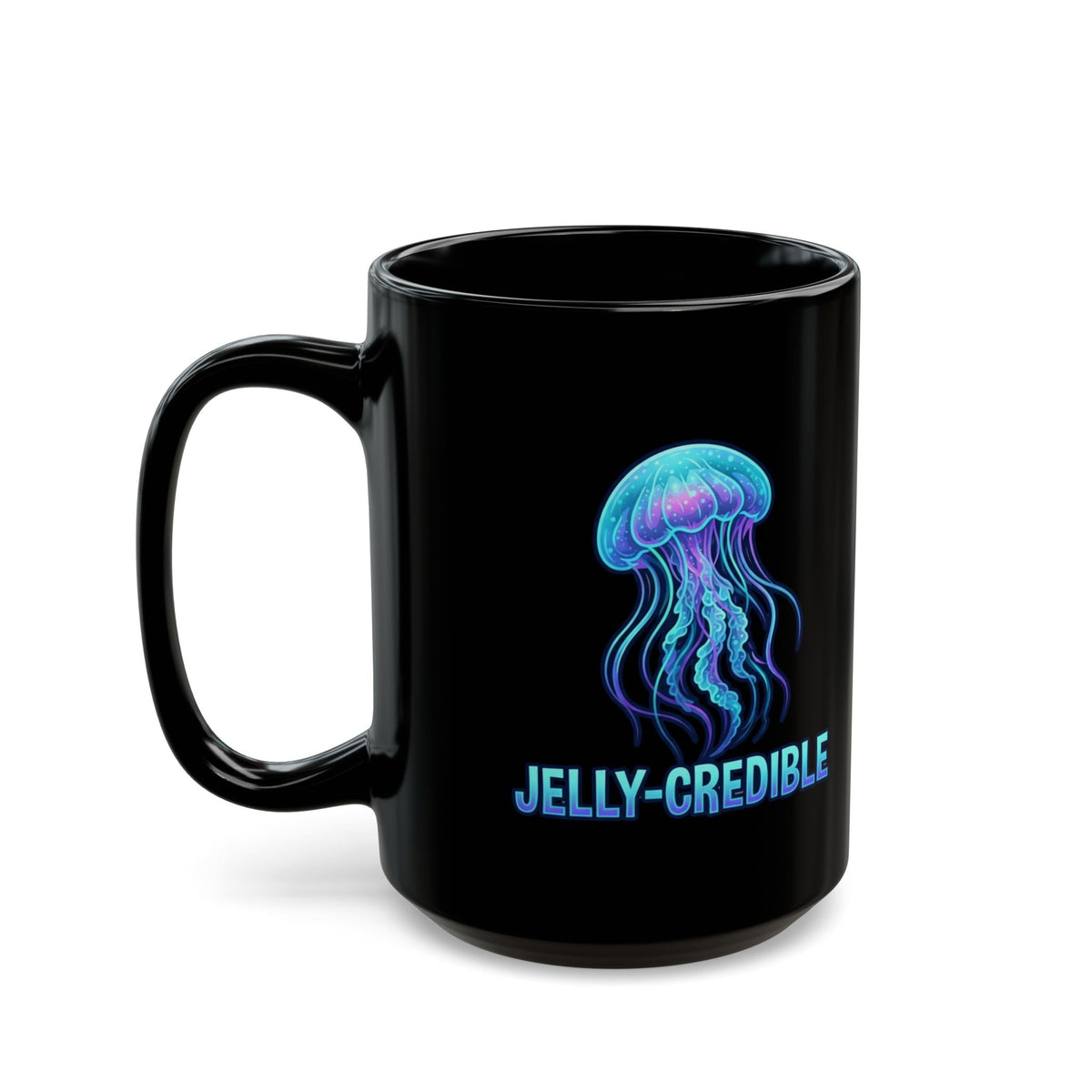 "Jelly Credible" Black Ceramic Mug
