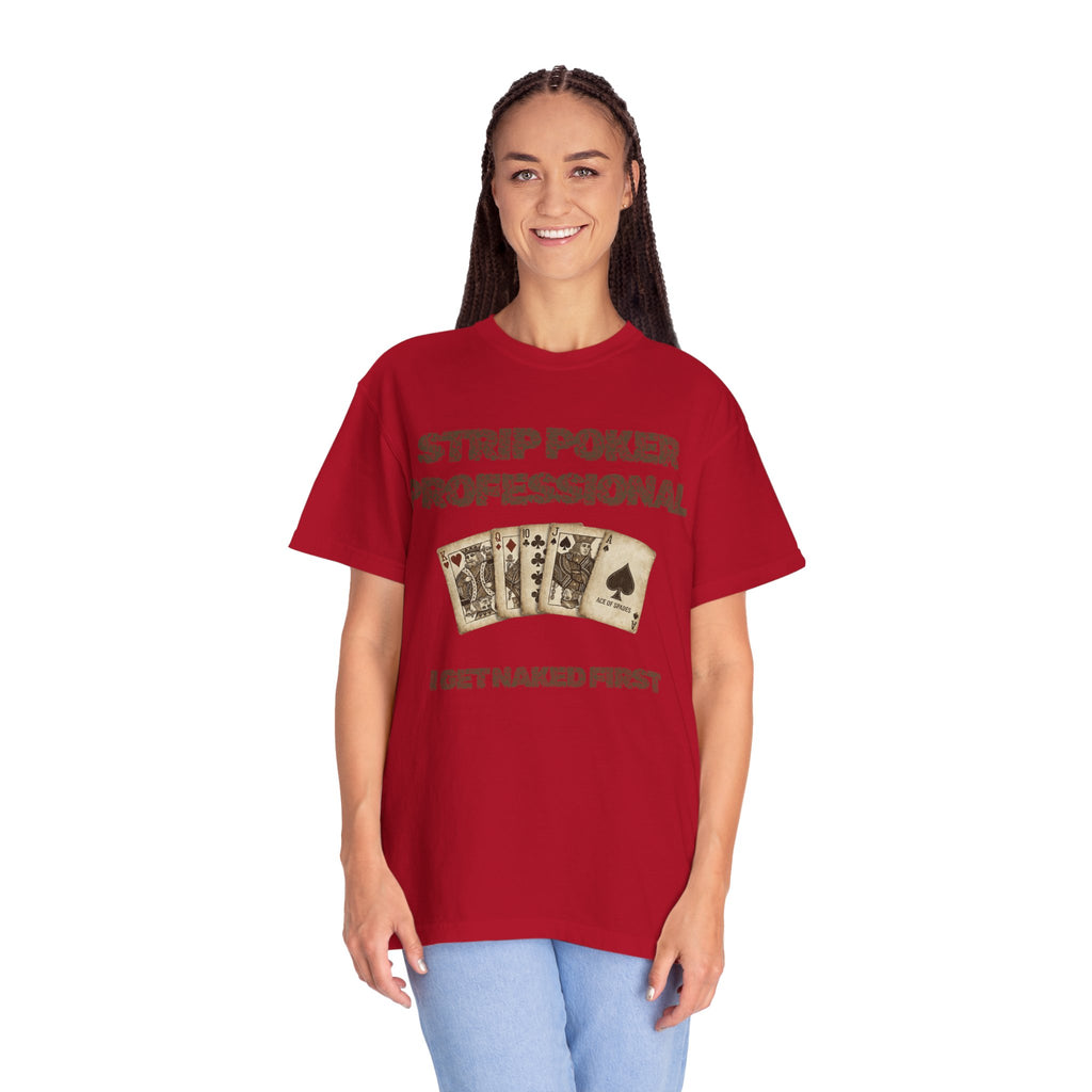"Strip Poker Professional" Unisex Garment-Dyed Tee