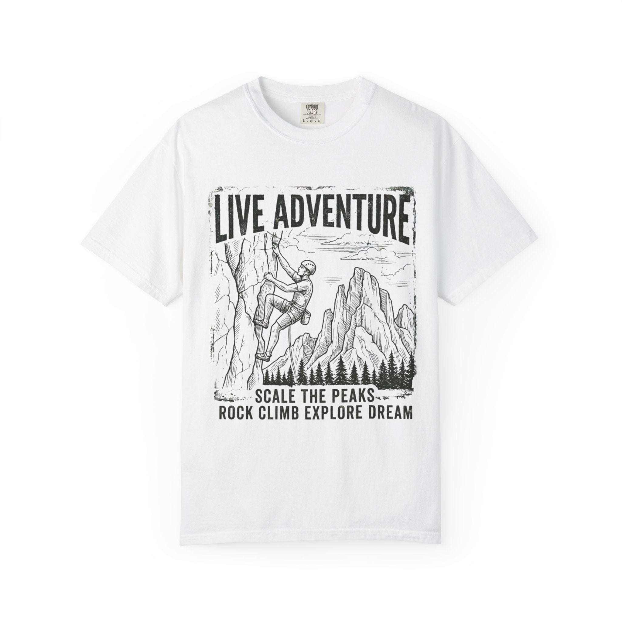 "Live Adventure - Climb" Unisex Garment-Dyed Tee