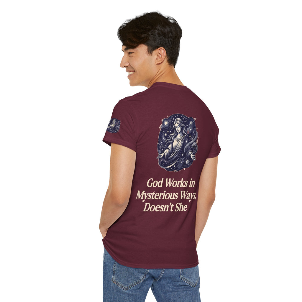 "God Works in Mysteroius Ways" Premium Graphic Tee