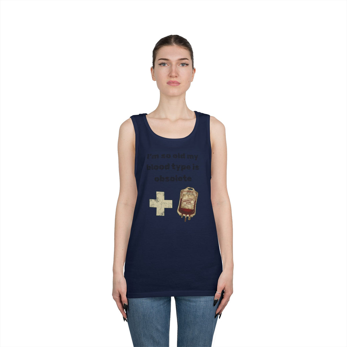 Color: Navy | Blood Type Tank Top