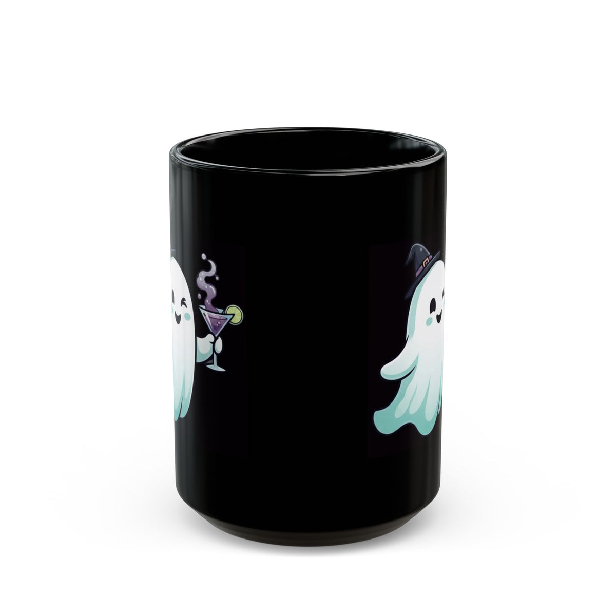 "I'm Here For The Boos" Black Ceramic Mug — Graphic