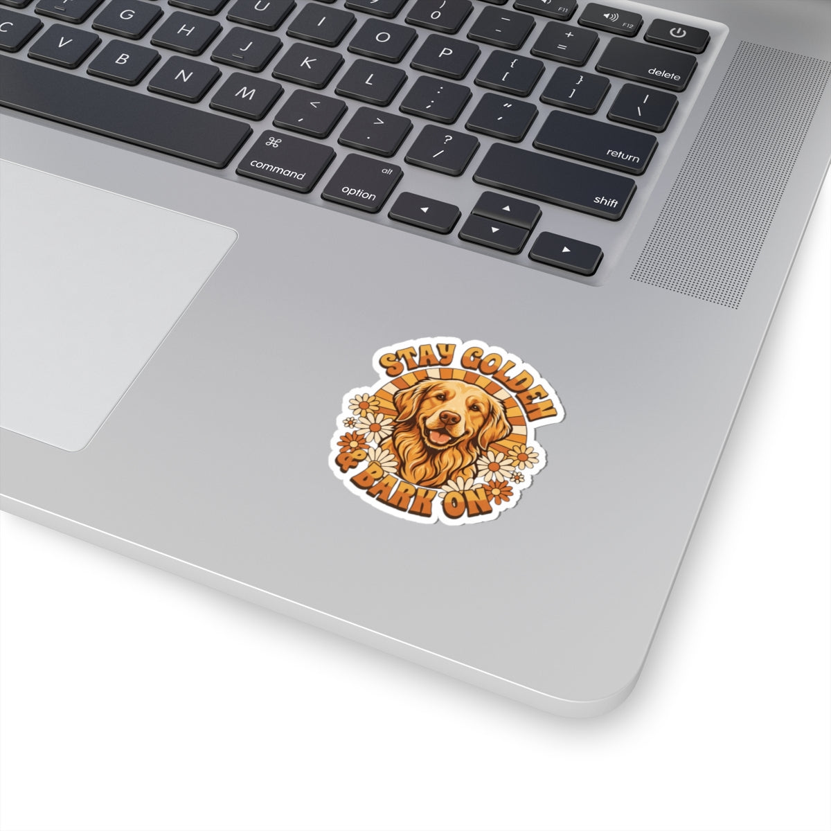 "Stay Golden & Bark On" Sticker — Main