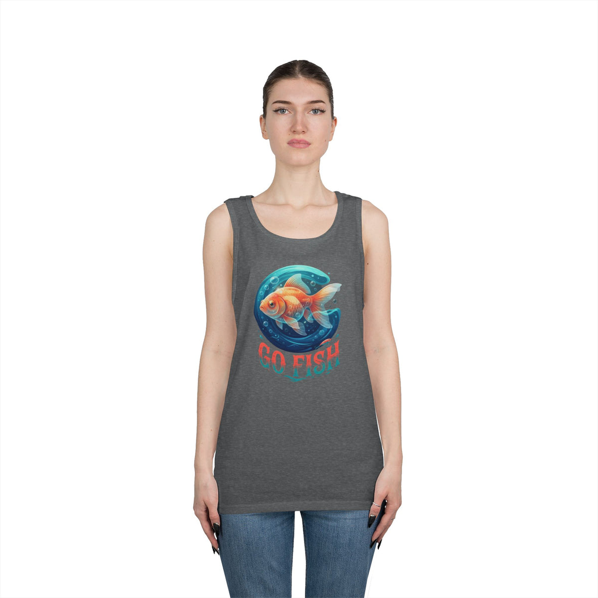 Color: Graphite Heather | Go Fish Tank Top