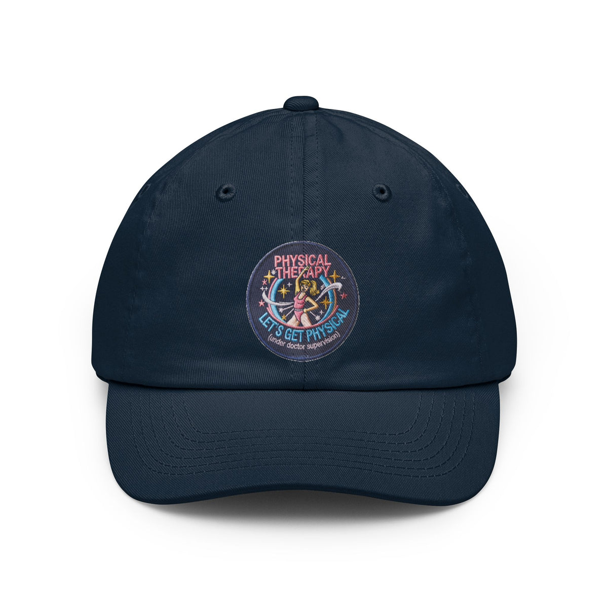 Color: Navy | Let's Get Physical Dad Hat — Graphic