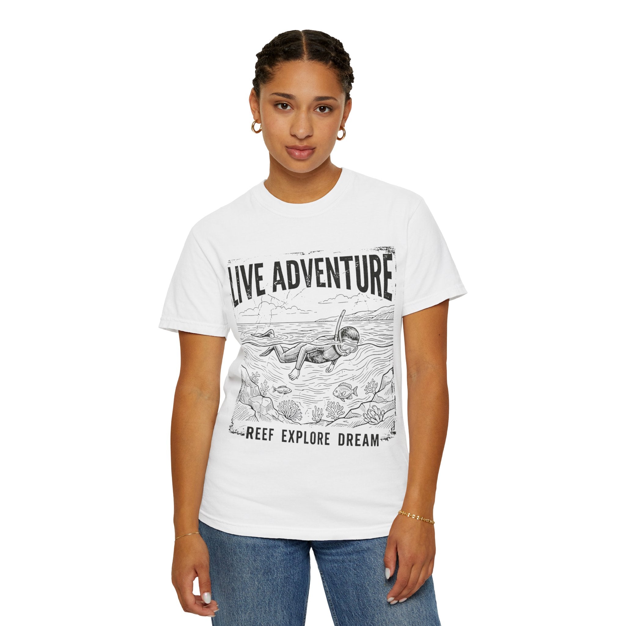 "Live Adventure Surfing" Unisex Garment-Dyed Tee