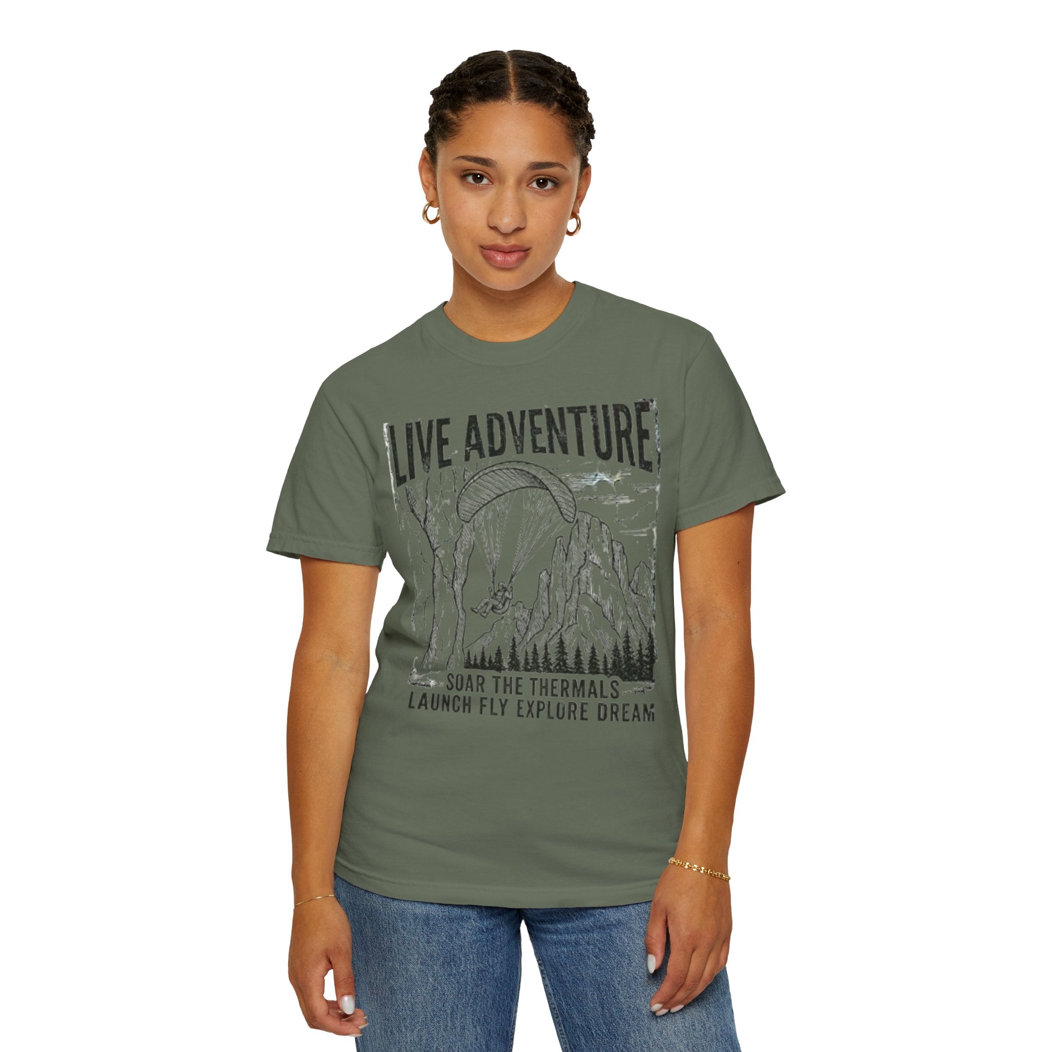 "Live Adventure - Soar the Thermals" Unisex Garment-Dyed Tee
