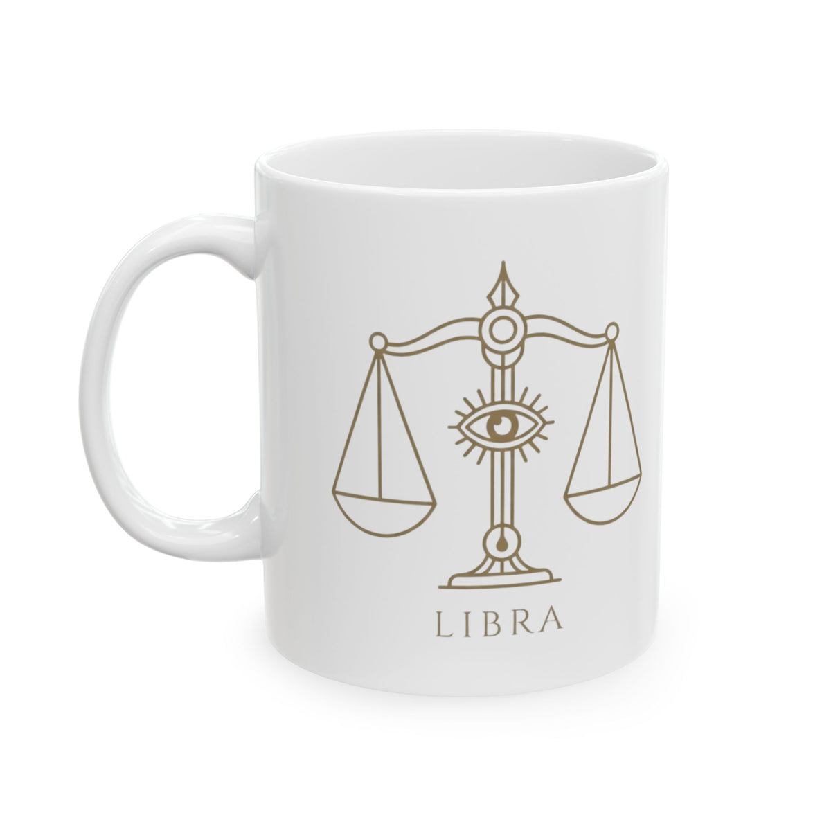 "Libra The Balanced Scales" White Ceramic Mug — Graphic