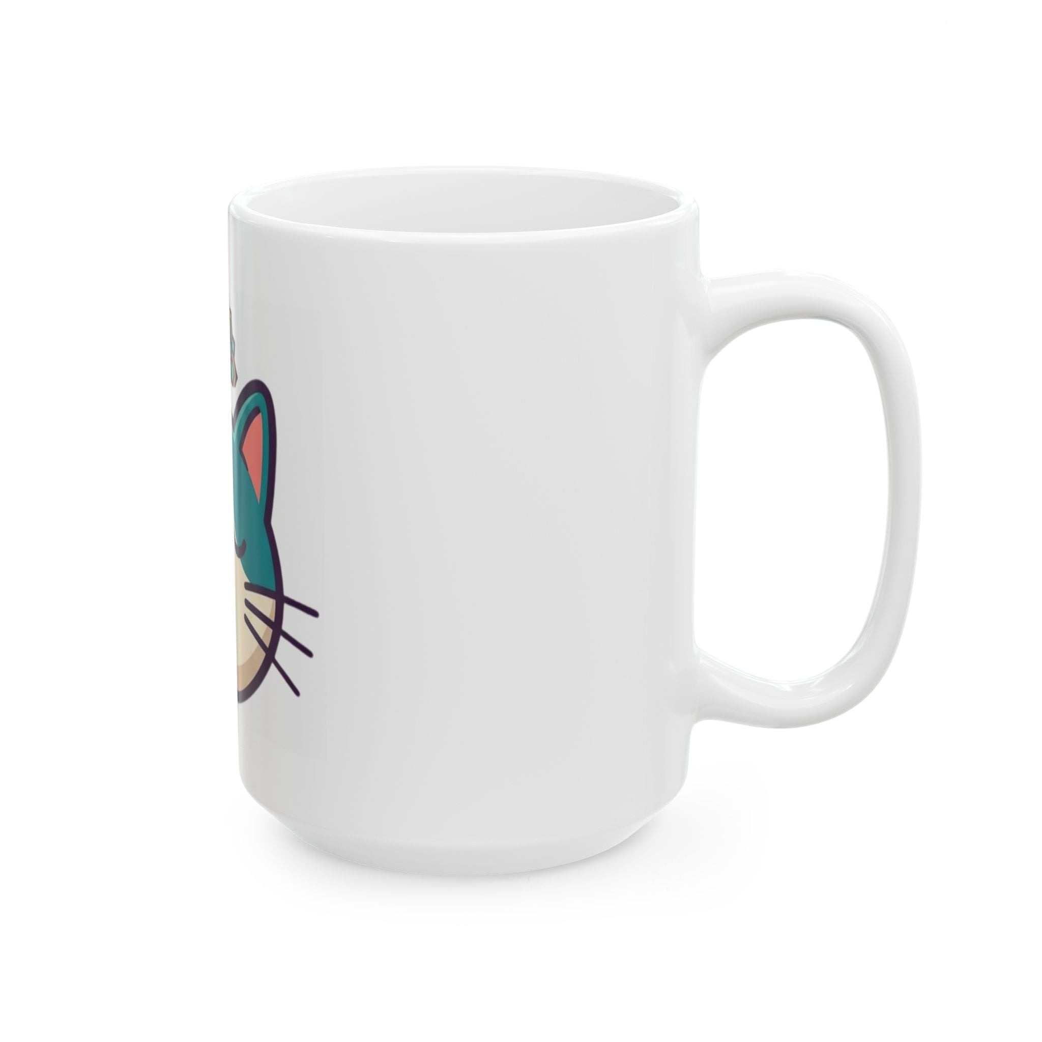 "Cat CALM" White Ceramic Mug — Graphic