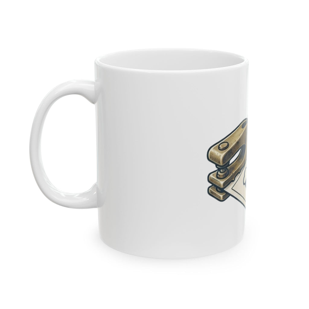 "One-Way Ticket Brewery" White Ceramic Mug — Graphic
