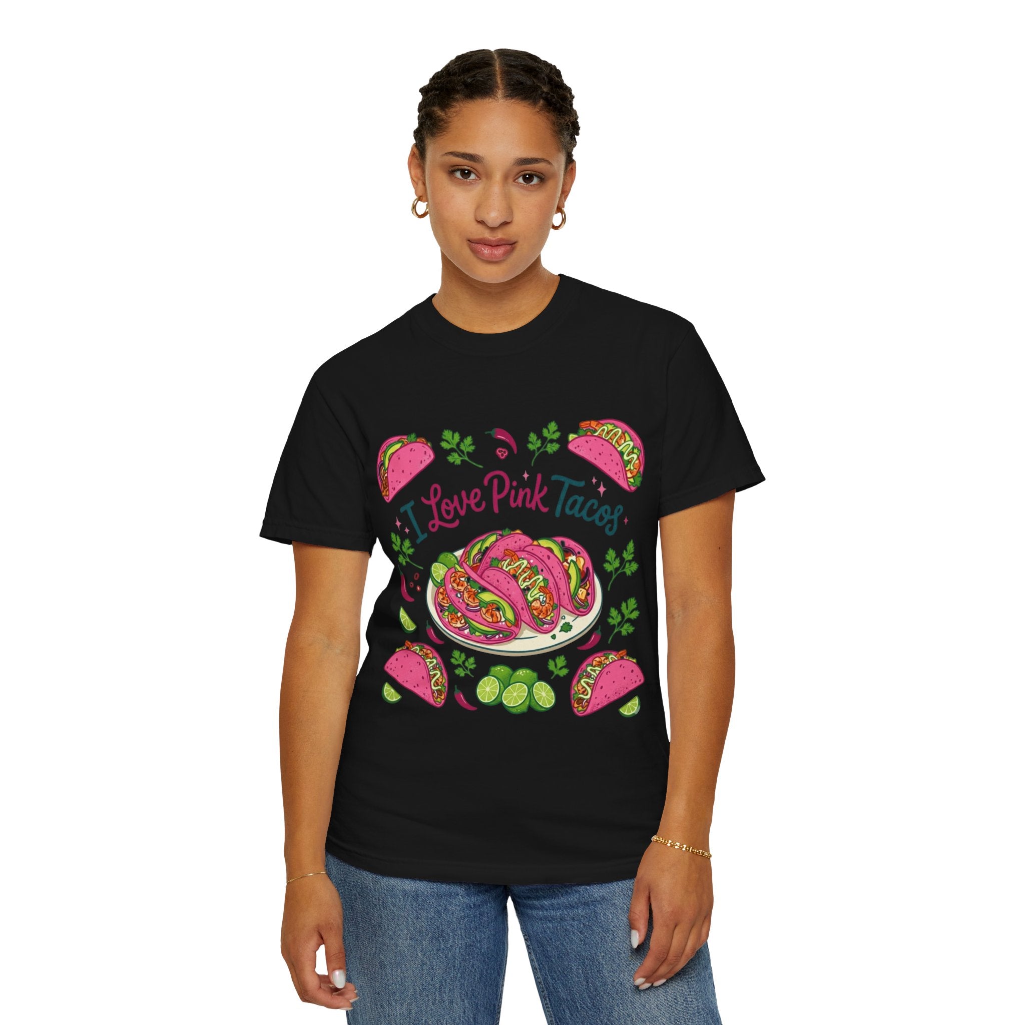 "I Love Pink Tacos" Unisex Garment-Dyed Tee