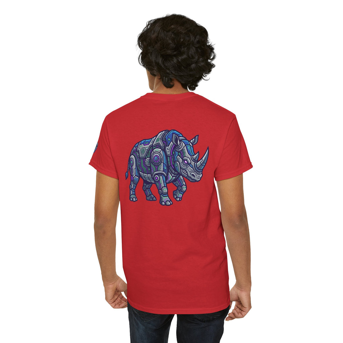 Color: Red | Cyber Rhino Premium Graphic Tee