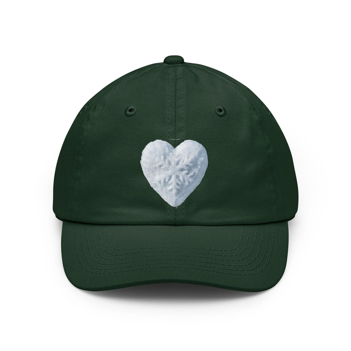 Color: Forest Green | I Love Snow Dad Hat — Graphic