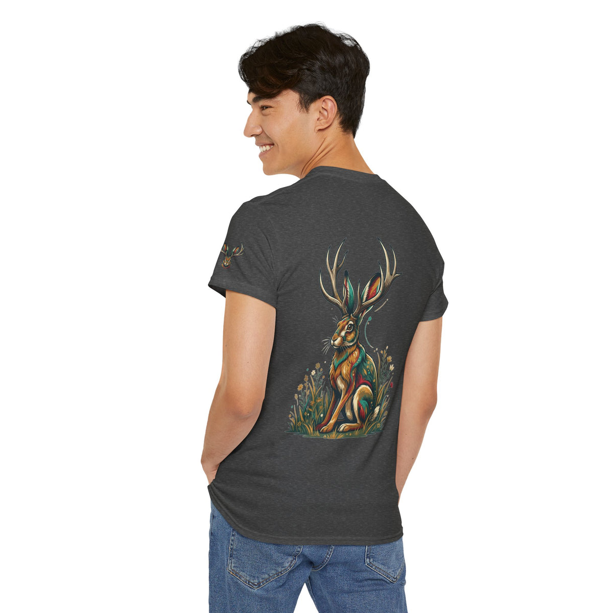 Color: Dark Heather | Jackalope (American Folklore) Premium Graphic Tee