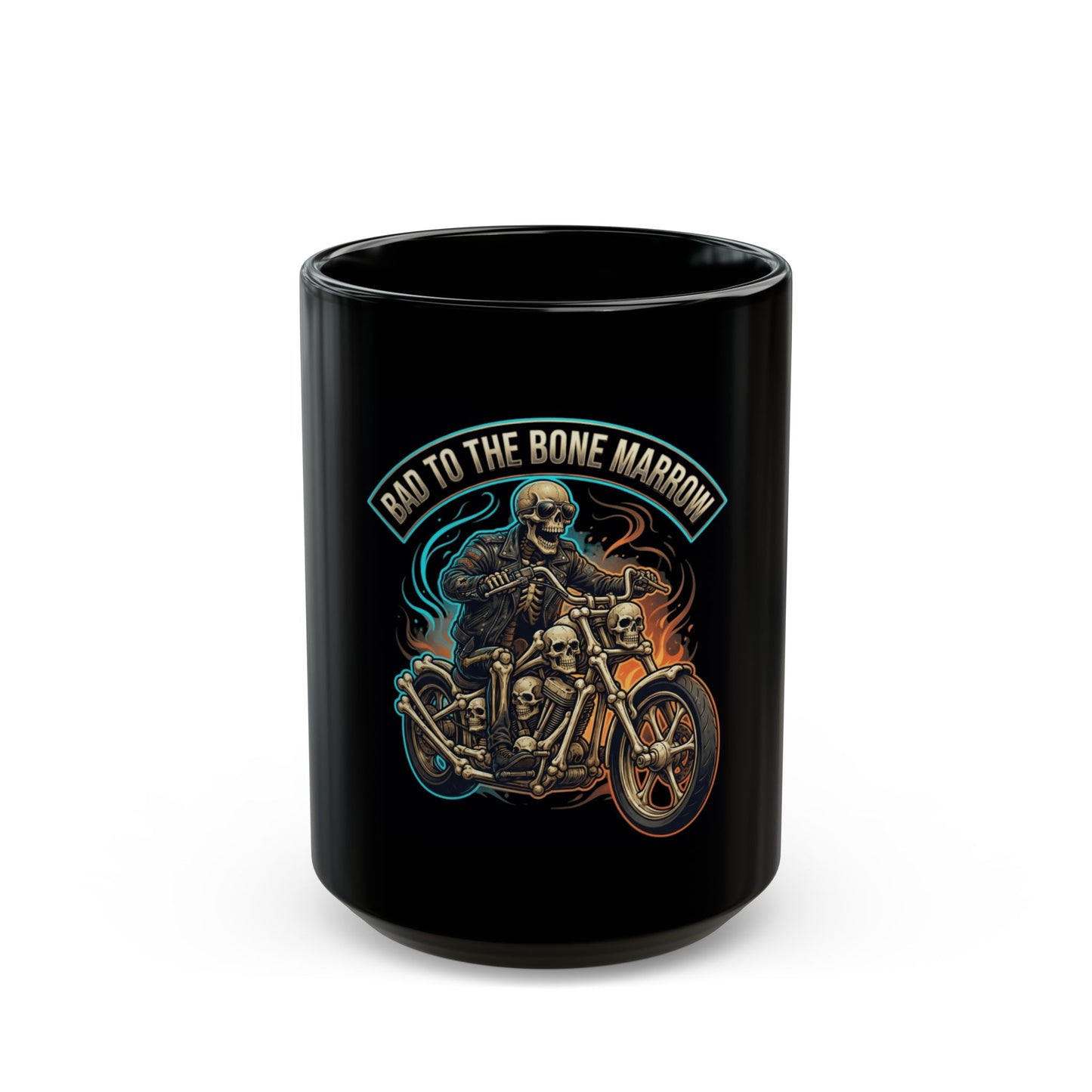 "Bad to the Bone Marrow" Black Ceramic Mug