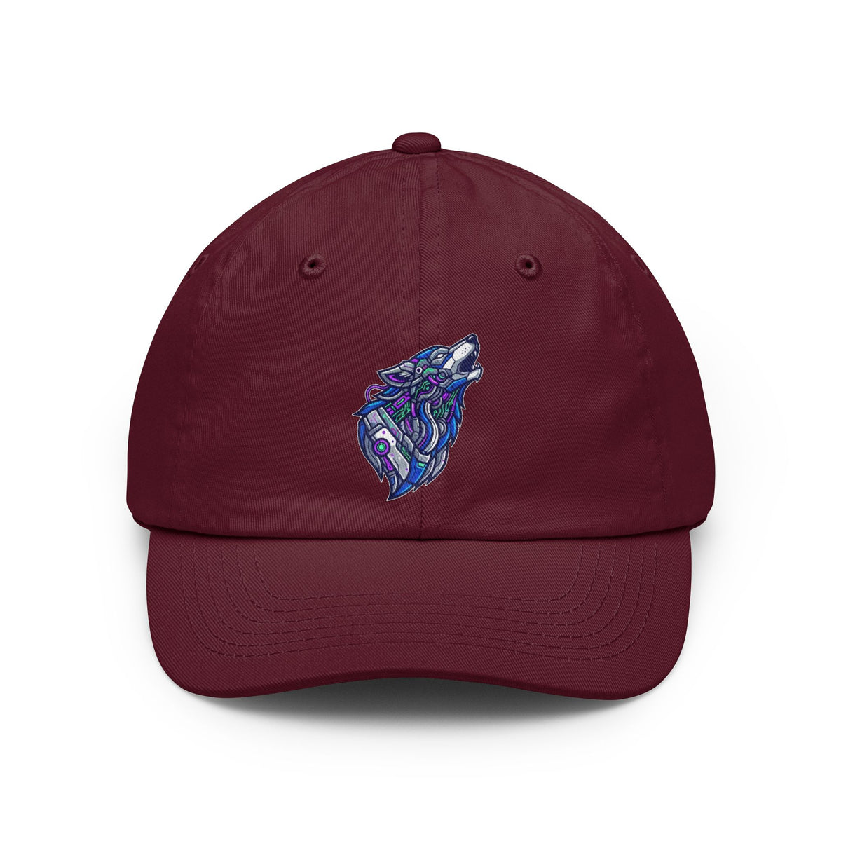 Color: Maroon | Cyber Wolf Dad Hat