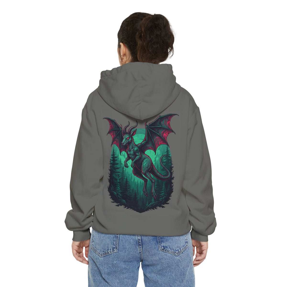 Color: Grey | The Jersey Devil (New Jersey, USA) Garment-Dyed Hoodie
