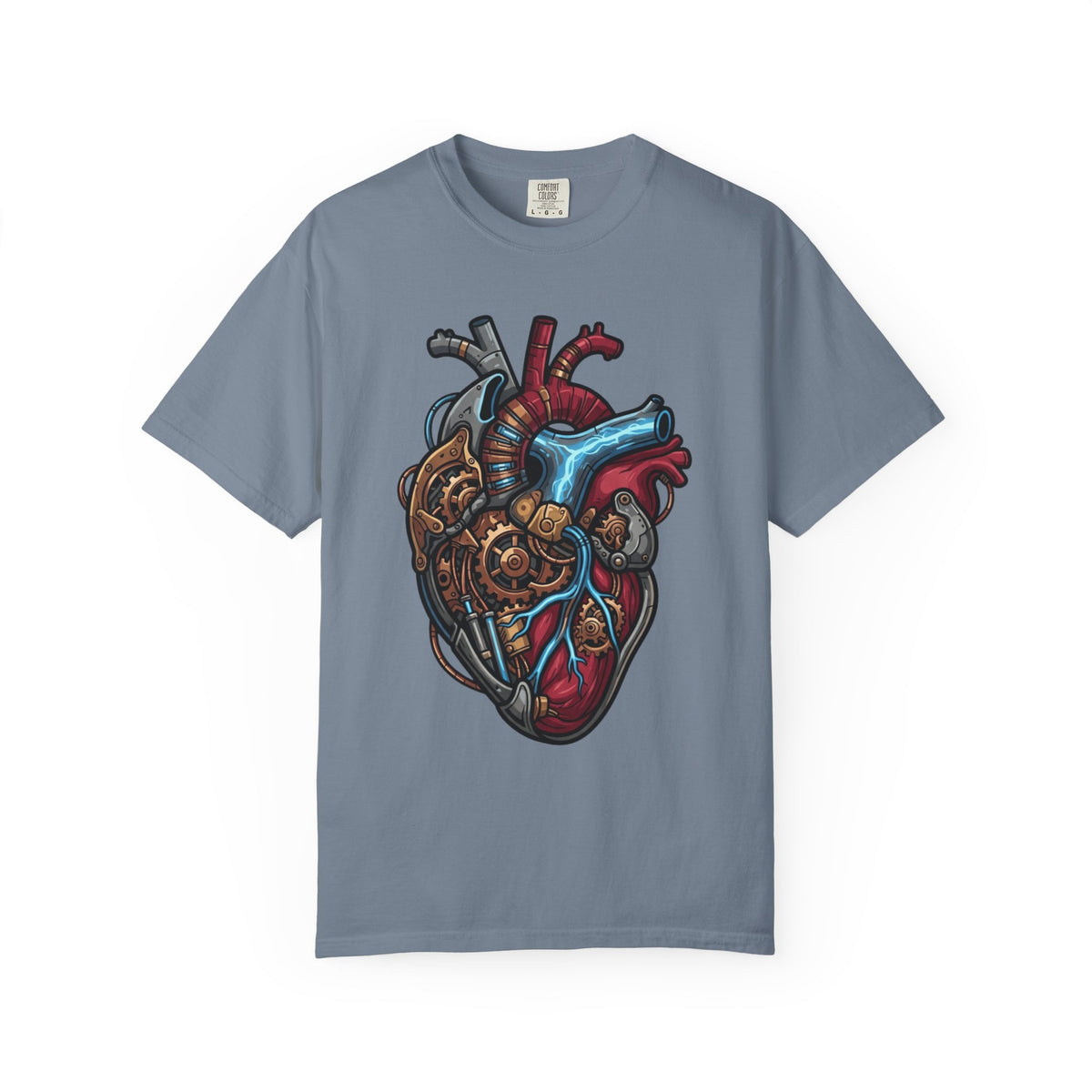 Color: Blue Jean | Mechanical Heart Unisex Garment-Dyed Tee