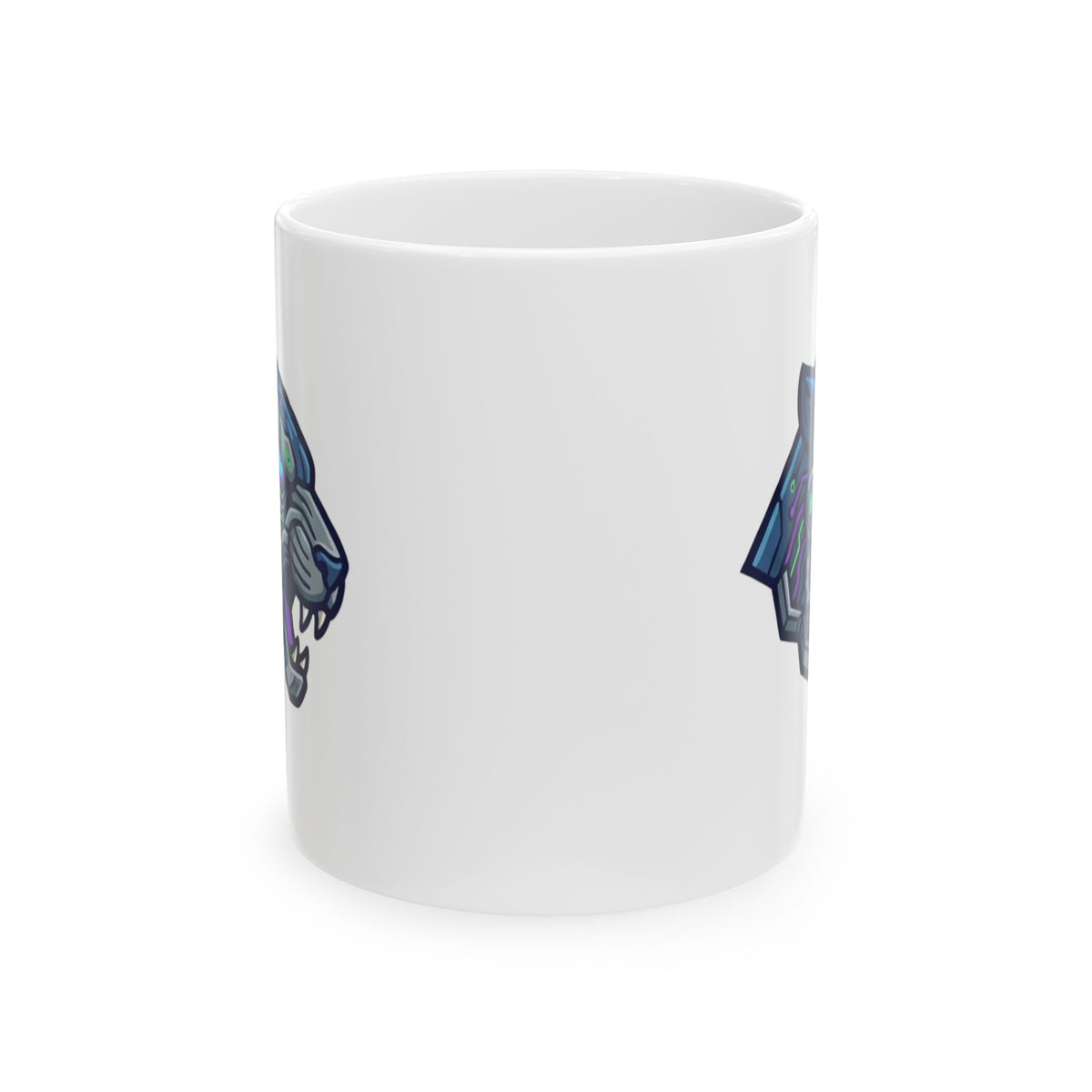 "Cyber Panther" White Ceramic Mug — Graphic