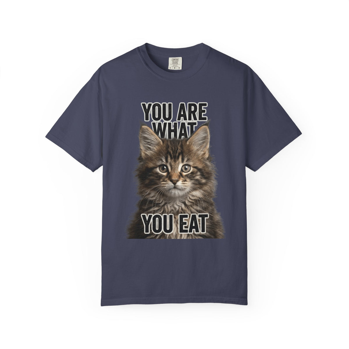 Color: Denim | You Are What You Eat - Cat 4 Unisex Garment-Dyed T-shirt