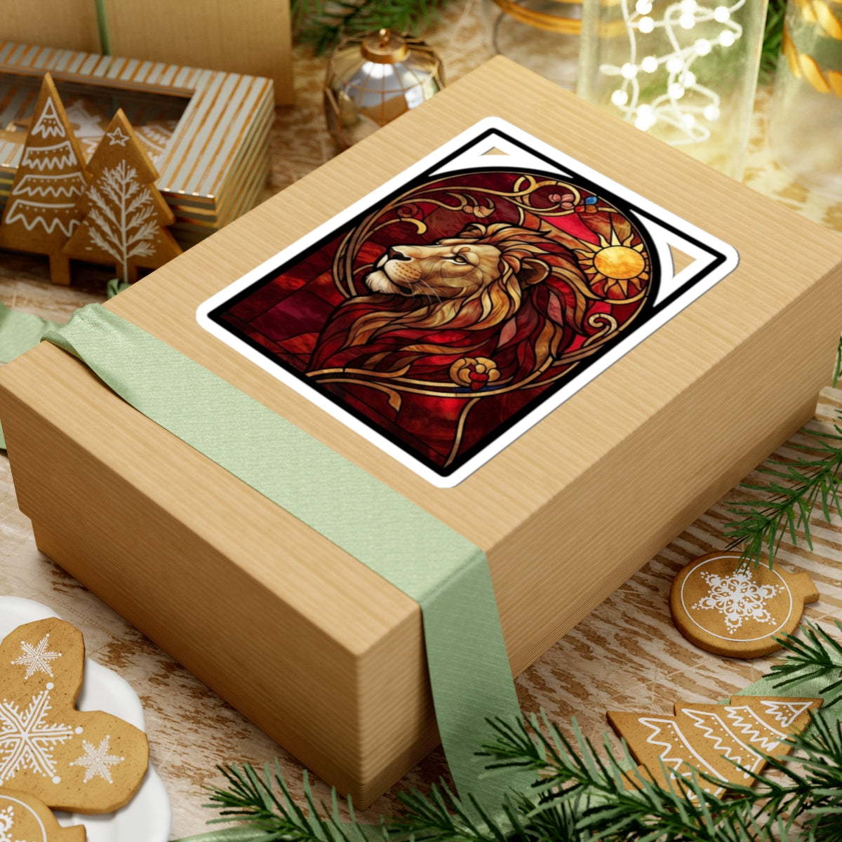 "Stained Glass Sign LEO" Sticker
