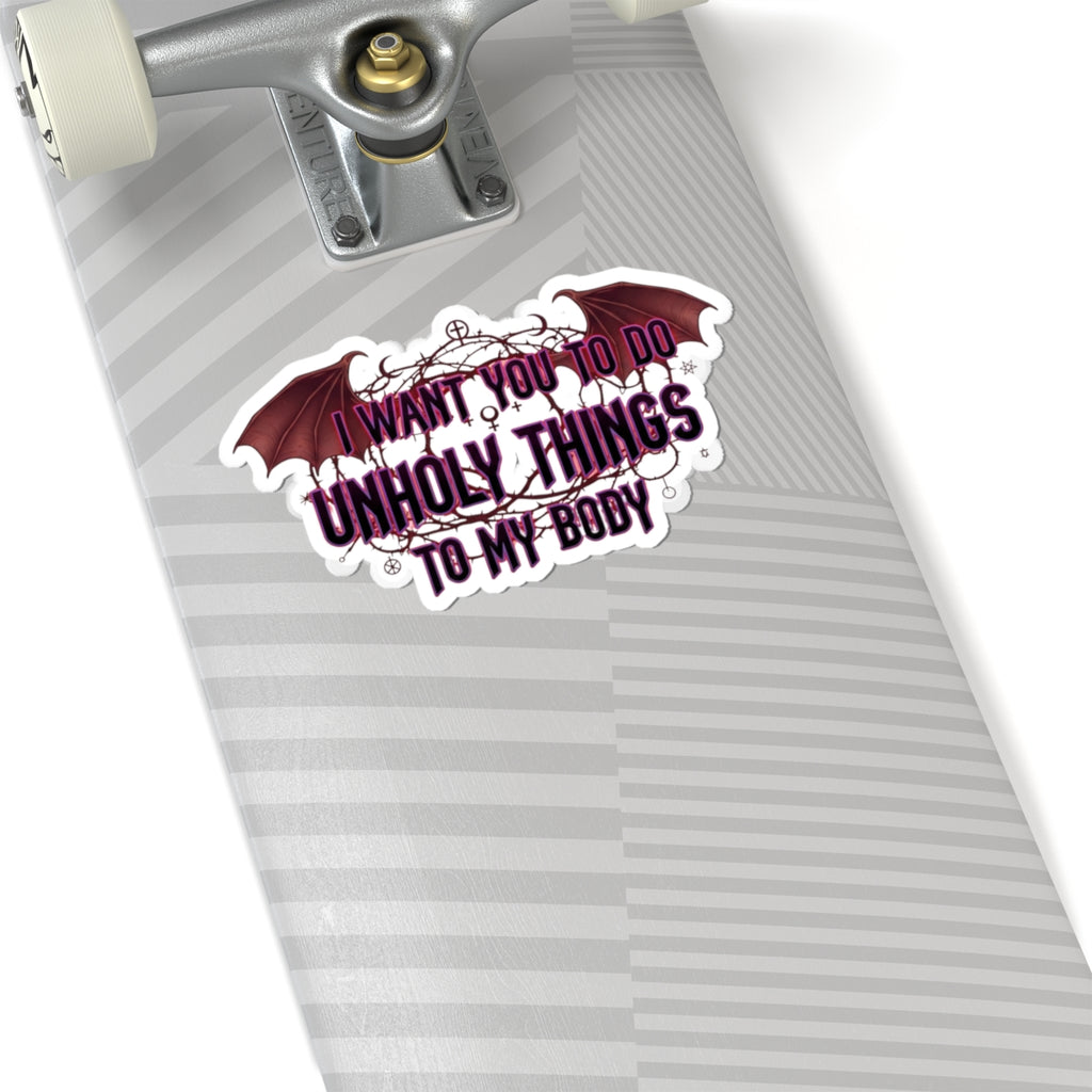 Unholy Things – Sin Responsibly | Kiss-Cut Sticker — AttitudeShirts