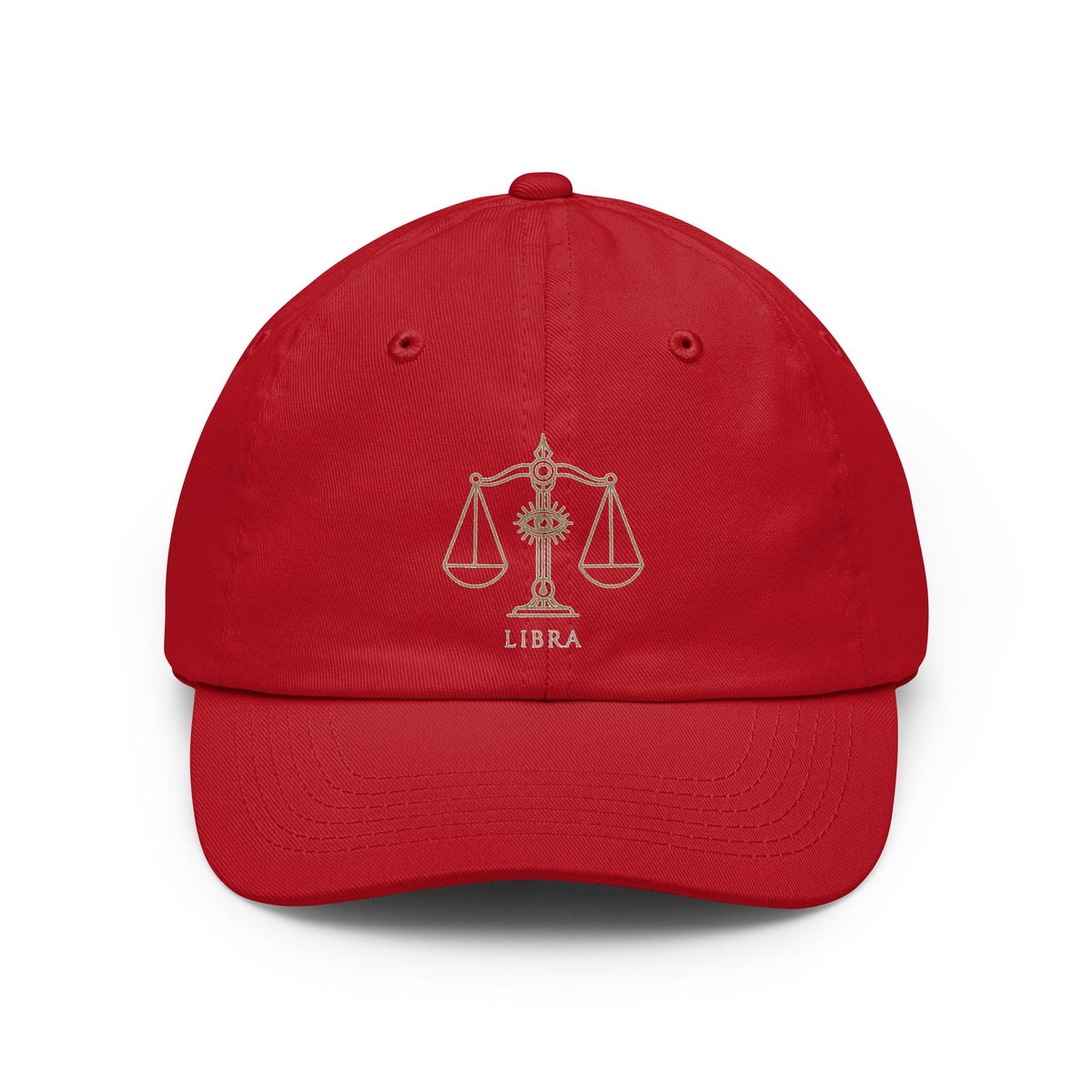 Color: Red | Libra The Balanced Scales Dad Hat — Graphic